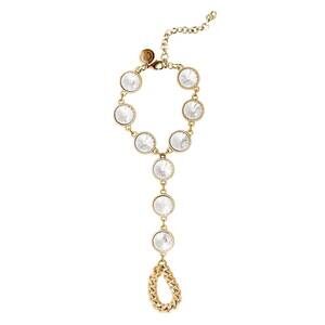 NEW EKLEXIC women's show stopper crystal hand chain in gold
